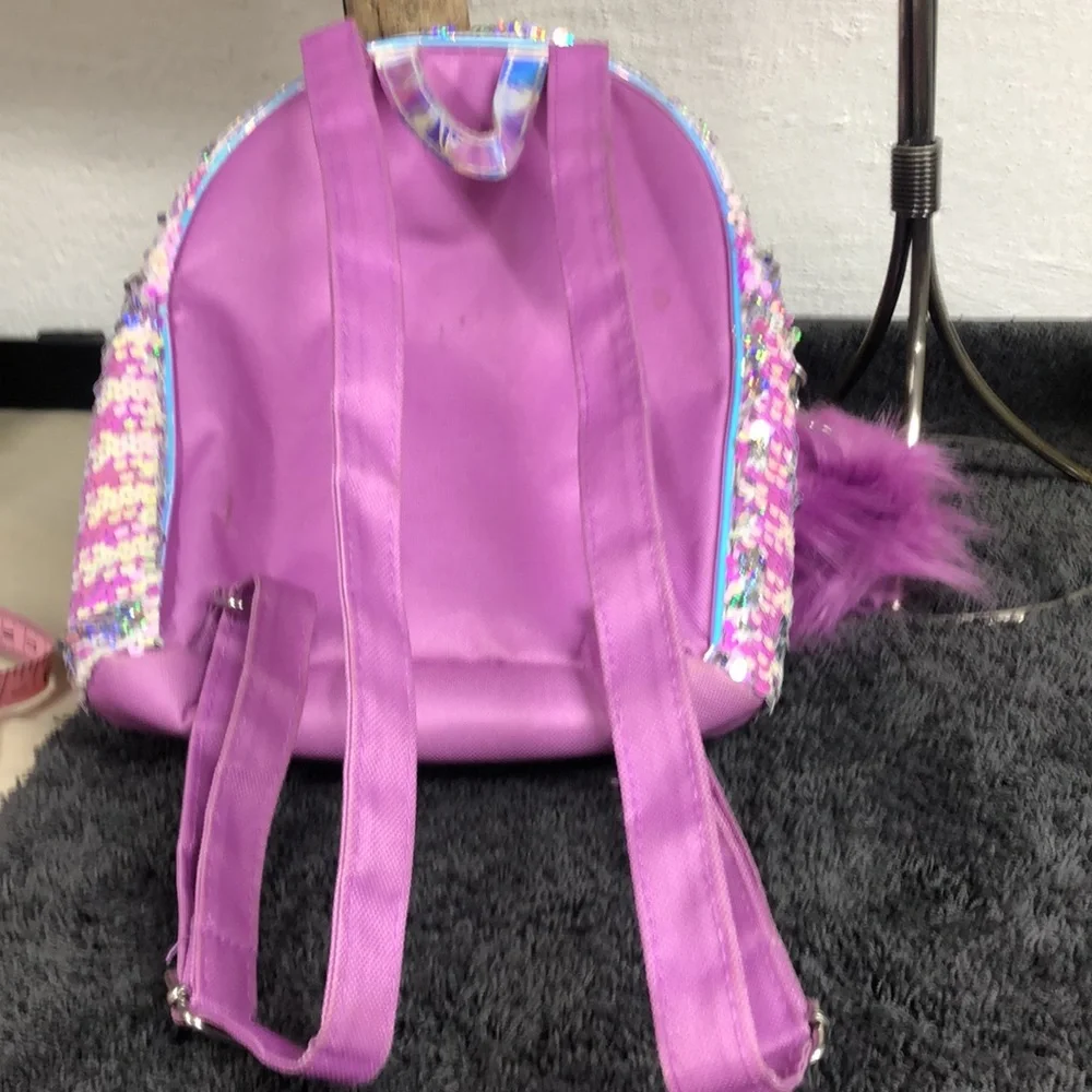 Justice sequined backpack purple